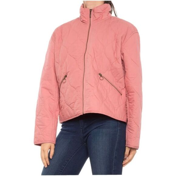 The Lucky Brand Carry On Quilted Cotton Jacket Salmon / Pink / Blush, Women’s Si - Picture 1 of 10